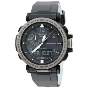 Casio Men's Pro Trek Solar Powered Silicone Watch, Color Black Model Prg 650y 1cr